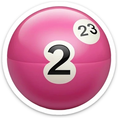 pink billiard ball with the number 23 sticker