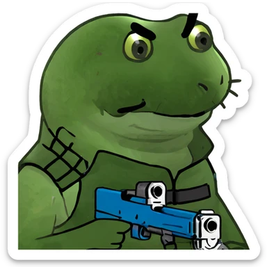 A wild animal duo — a badass ferret and a fearless seal — geared up like action heroes. No logo, just vibes. They’re back-to-back, guns blazing, like they just walked out of an action movie. Think ‘John Wick meets Zootopia,’ but way cooler. sticker