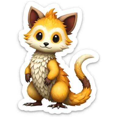 warm-colored Vernid-Trico-Fionbri-creature (full body) sticker