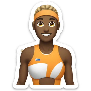 Beach volleyball player sticker