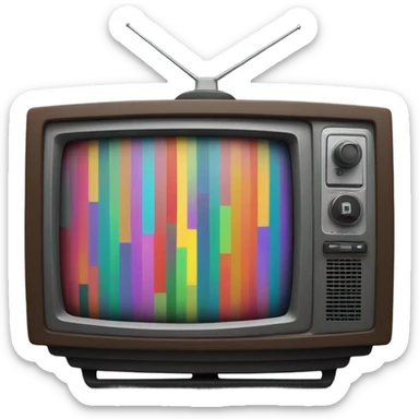 Television with vertical colors bars sticker