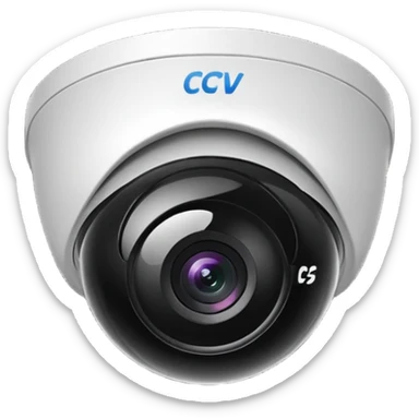 Dome cctv camera in black  sticker