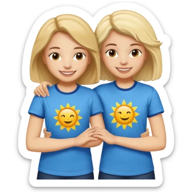 Two Girls with their arms around each other at summer camp sticker