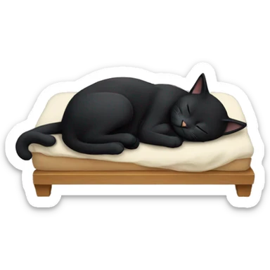 Black cat sleeping sticker