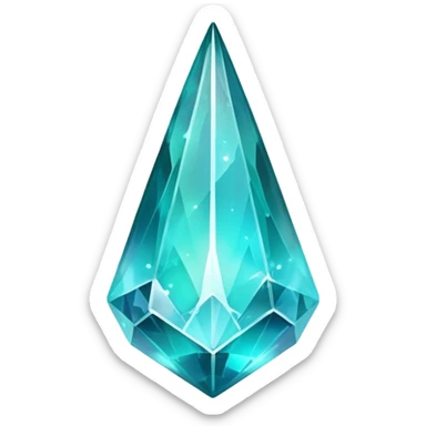 Turquoise iridescent nebula crystal shard sticker