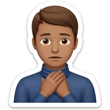 Man with hands gripped around neck sticker