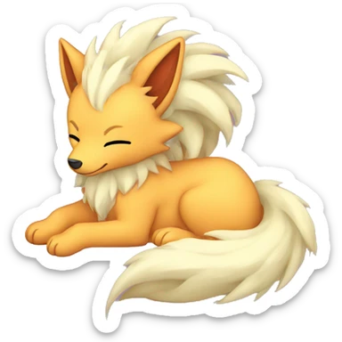 ninetails snuggling sticker