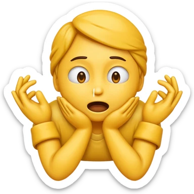 Emoji strangling itself with its hands  sticker
