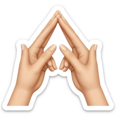 Similar to the heart hands emoji, this emoji should show a triangle created by the fingers of the hands.  sticker