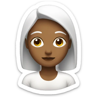 a white women engaged in meditation  sticker