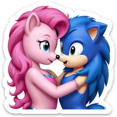 Pinkie Pie kissing Sonic  sticker
