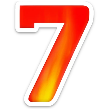 a red flaming seven sticker