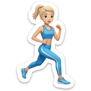 a girl does morning exercises sticker