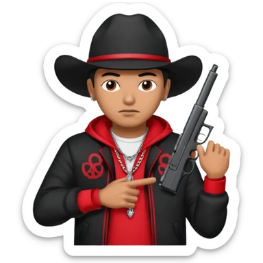 Norteño street gang repping gang signs and guns sticker