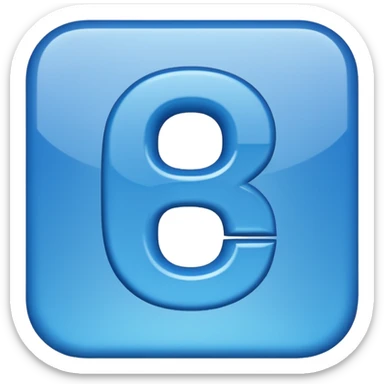 capital letter "G" printed in blue color square shape in center sticker