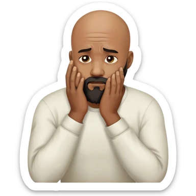 Bald head black guy with beard facepalm sticker