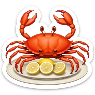 crab on platter  sticker