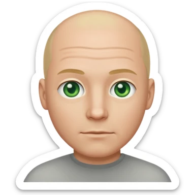 Bald white guy with a girl that’s blonde bob and green eyes  sticker