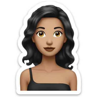 Model of Disability with black hair and bautiful sticker