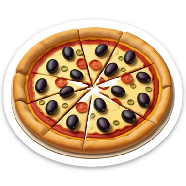 a pie chart sitting on top of a pizza  which has no other toppings sticker