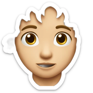 Niño rubio camiseta rayas verticales blancas y moradas sticker