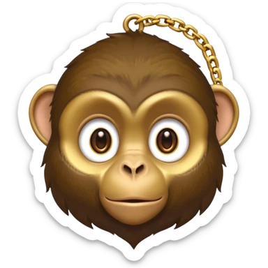 Dark monkey with a dew eag and gold chain sticker