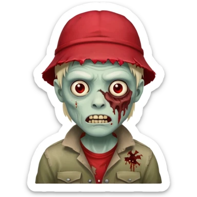 zombie in red hats sticker