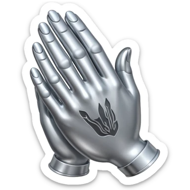 praying metallic hands, no gold sticker