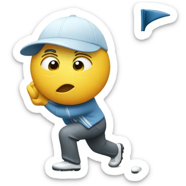 un poisson qui joue au golf sticker