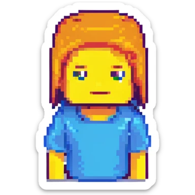 roblox character, blocky avatar, simple face, bright colors sticker