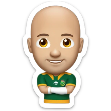 Bald Dennis bergcamp in south african rugby kit sticker