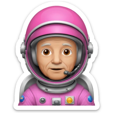  old man man Astronaut with Pink Visors sticker