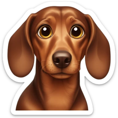 brown dachshund with big eyes sticker