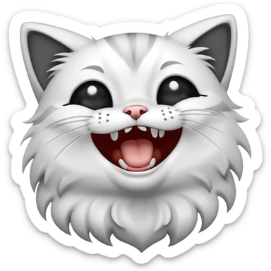Cat laughing and crying  sticker