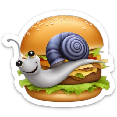 Escargot sur hamburger sticker