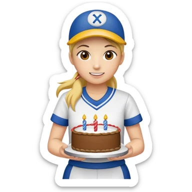 Softball birthday sticker