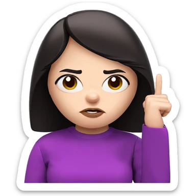 girl showing middle finger sticker