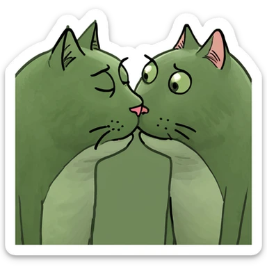 Cat give a kiss sticker