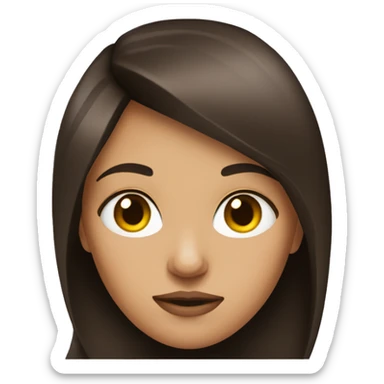 a brunette with resting bitch face sticker