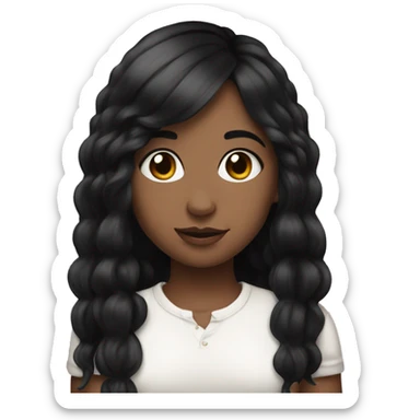 Whit girl black hair honeybunny sticker