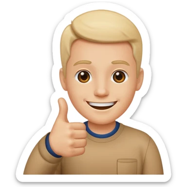 eine Person mit einem Daumen nach oben zu sehen ist. sticker