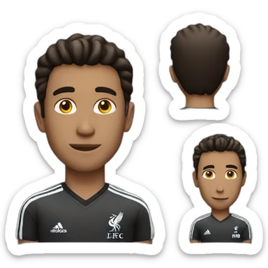 Man with tall hair black wear Liverpool shirt  sticker