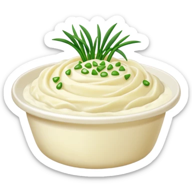 Mashed potatoes with chopped chives sticker