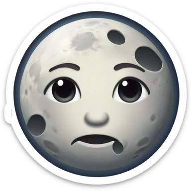 Moon astrology symbol with cute face sticker