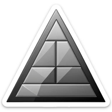2D triangle with squares stacking up inside to demonstrate a bureaucratic system (all black and white) sticker