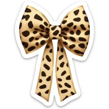Leopard print bow sticker