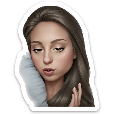 serene girl with pillow sticker