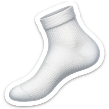 white sock turned inside out showing the insole from underneath sticker