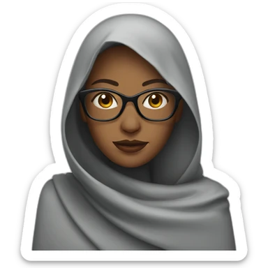 Veiled woman wearing glasses sticker