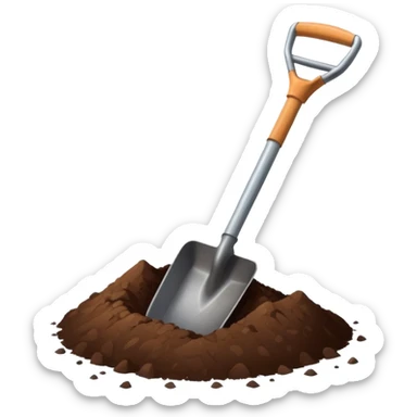 Shovel digging soil sticker